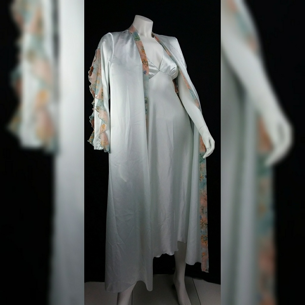 VTG Pierre Cardin Women's Nightgown w/ Robe Sz M